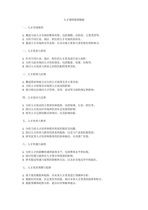 人才调研提纲模板