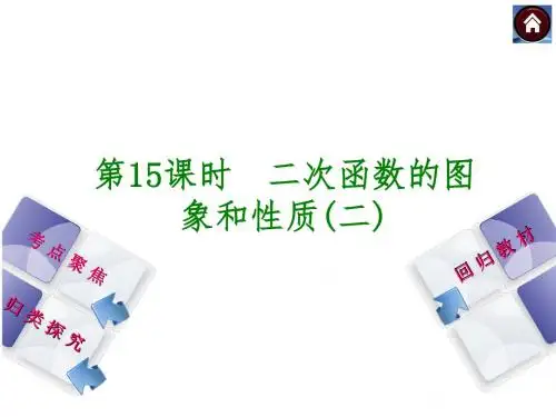 中考数学(湘教版 全国通用)复习课件：第15课时 二次函数的图象和性质二(共23张PPT)