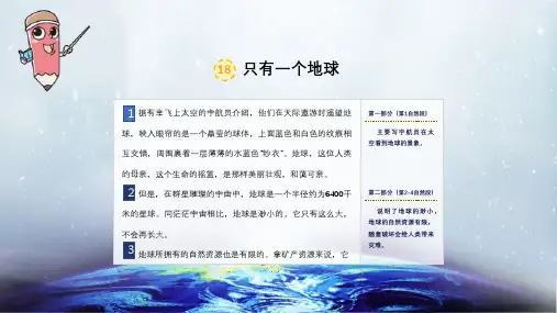 人教版六年级上第18课《只有一个地球》PPT课件