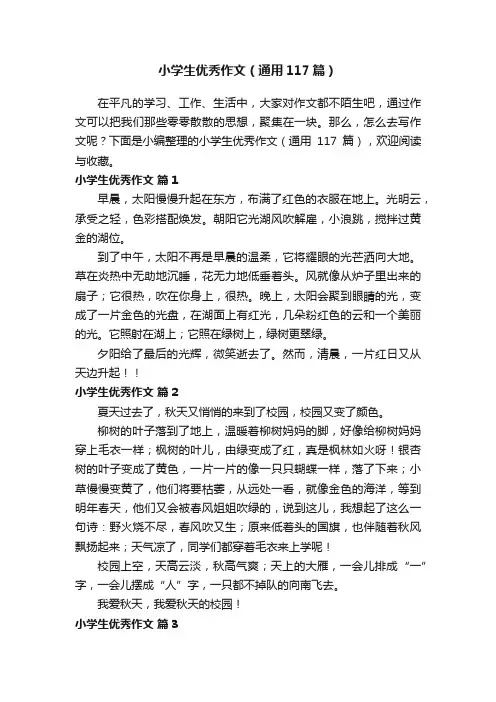 小学生优秀作文（通用117篇）