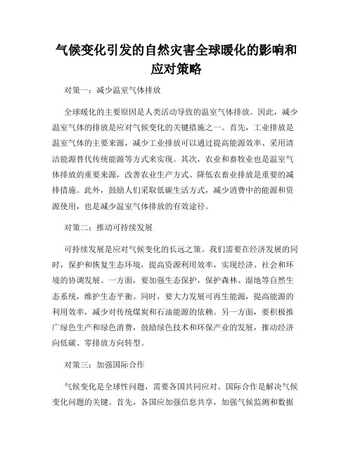 气候变化引发的自然灾害全球暖化的影响和应对策略