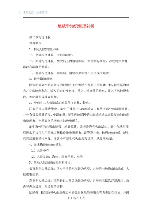 地貌学知识整理剖析