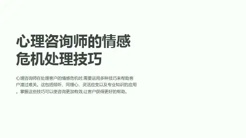 心理咨询师的情感危机处理技巧PPT