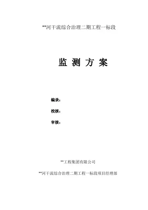 河流综合治理监测方案
