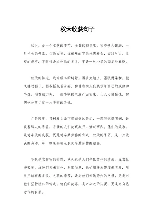 秋天收获句子