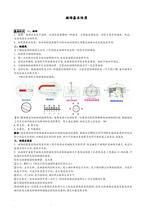 高中物理磁场知识点(详细总结)