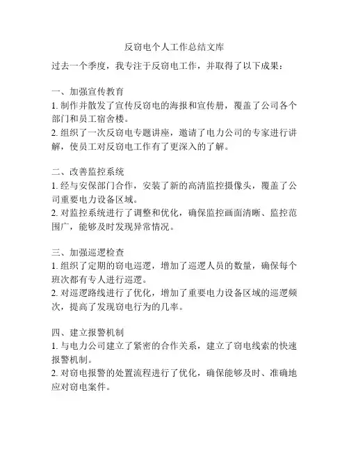 反窃电个人工作总结文库