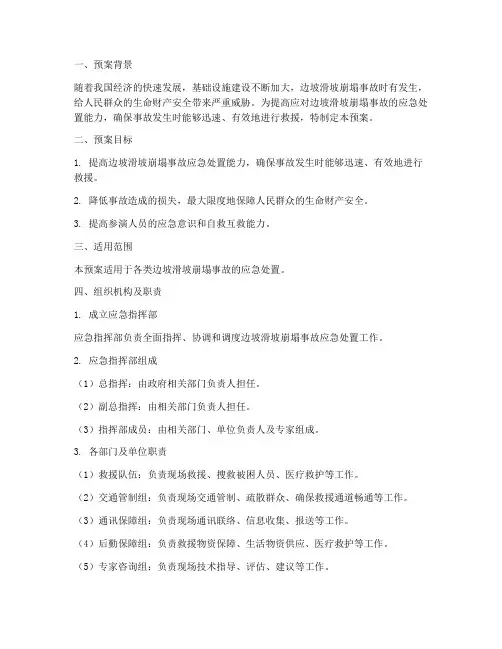 边坡滑坡崩塌应急演练预案