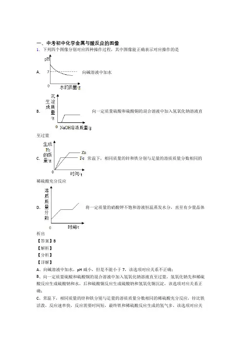 2020-2021备战中考化学培优(含解析)之金属与酸反应的图像及答案