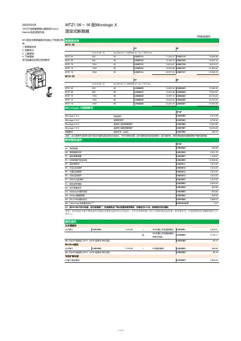 施耐德电气ACB Price 2022 Mar (发布版) VAT 13% 20220325