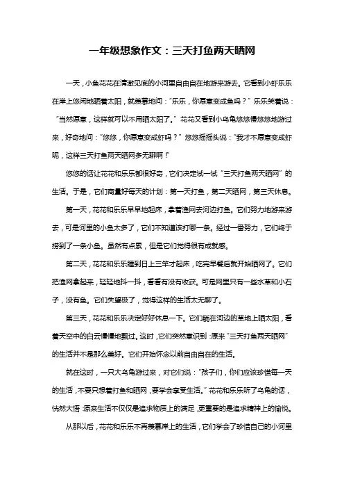 一年级想象作文：三天打鱼两天晒网