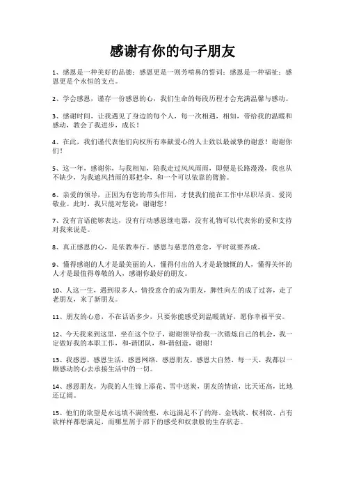 感谢有你的句子朋友