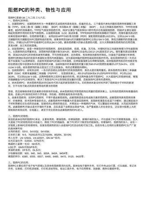 阻燃PC的种类、物性与应用