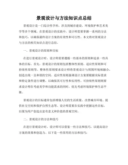 景观设计与方法知识点总结