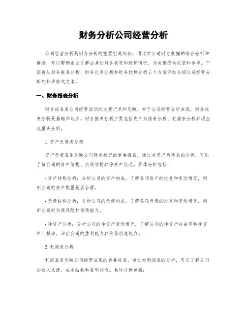 财务分析公司经营分析