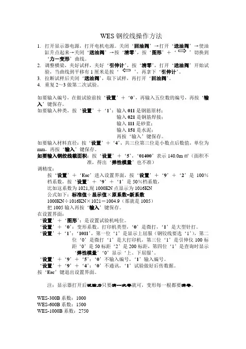 WES钢绞线操作方法.