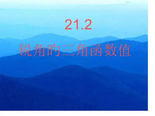 九年级数学锐角的三角函数值省公开课获奖课件市赛课比赛一等奖课件