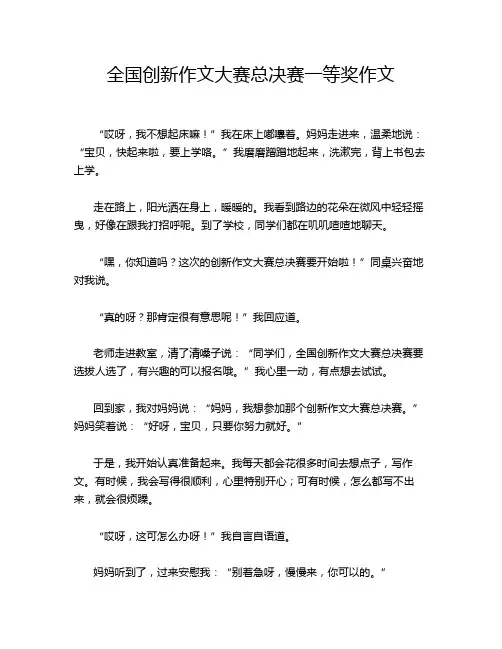 全国创新作文大赛总决赛一等奖作文
