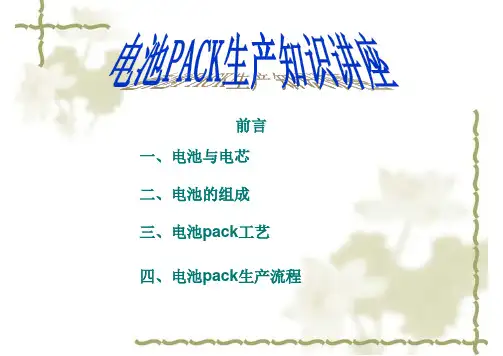 电池PACK工艺及生产流程详解