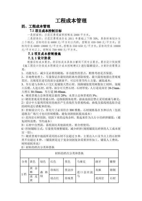 景观工程成本控制
