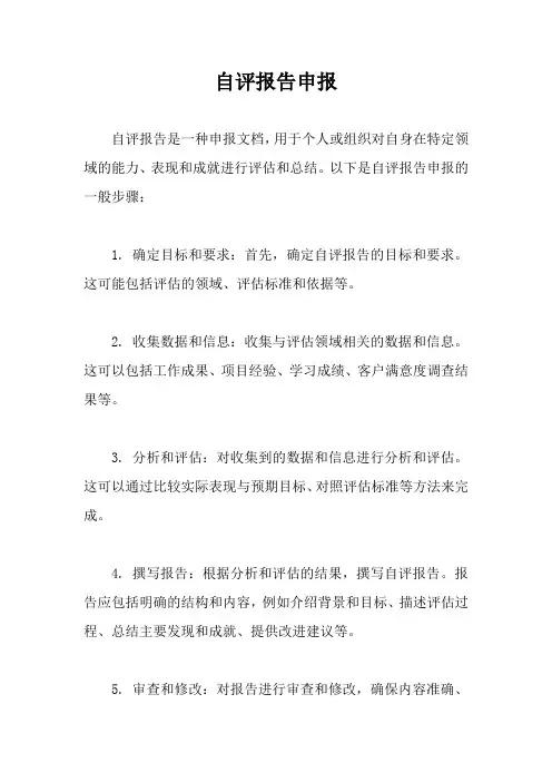 自评报告申报