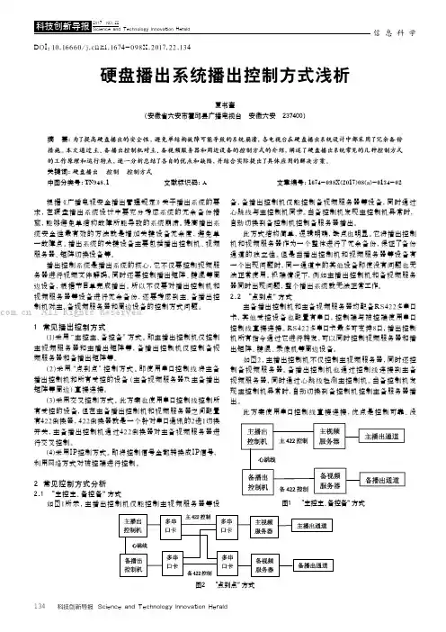 硬盘播出系统播出控制方式浅析