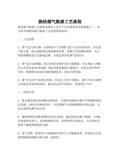 烧结烟气脱硝工艺流程