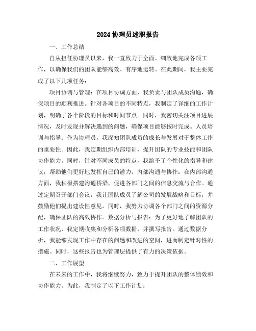 2024协理员述职报告