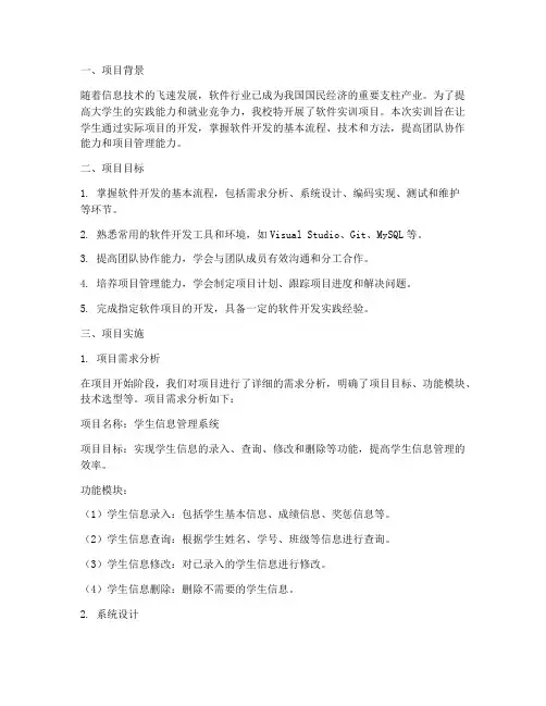 软件实训项目报告
