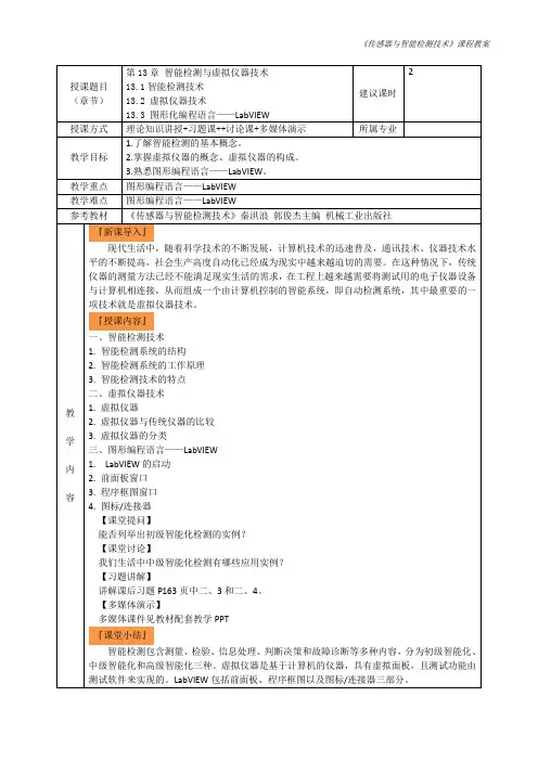 22.智能检测与虚拟仪器技术13-1教学教案