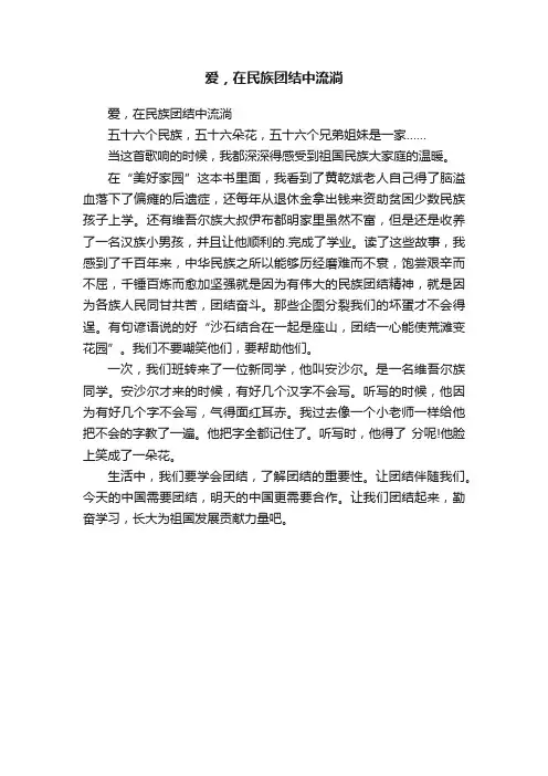 爱，在民族团结中流淌