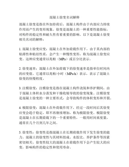 混凝土徐变名词解释