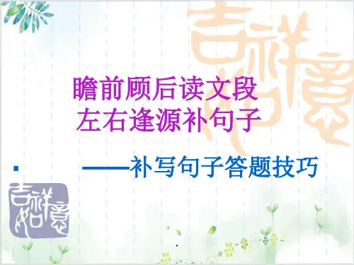补写句子技巧PPT精品课件