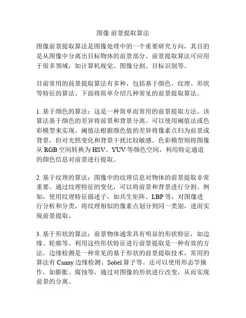 图像 前景提取算法