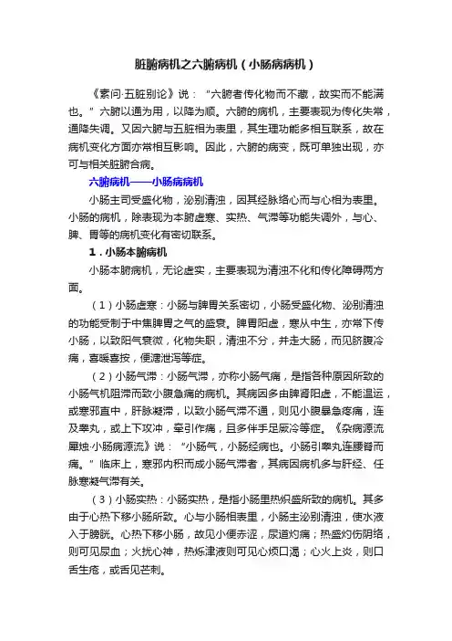 脏腑病机之六腑病机（小肠病病机）