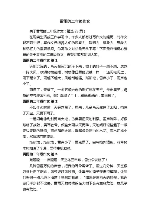 雷雨的二年级作文