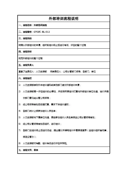 外部培训流程说明
