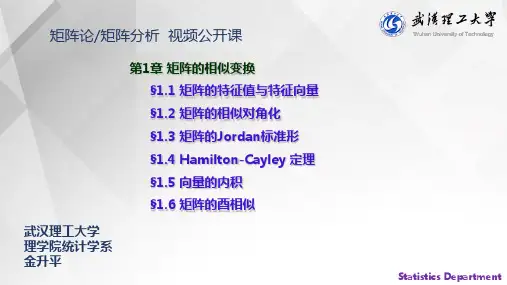 1.1 矩阵的特征值与特征向量