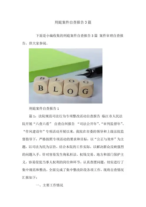 刑庭案件自查报告3篇