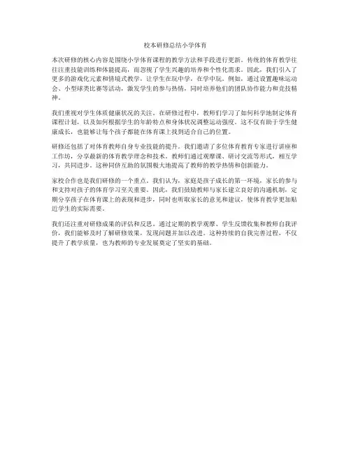 校本研修总结小学体育