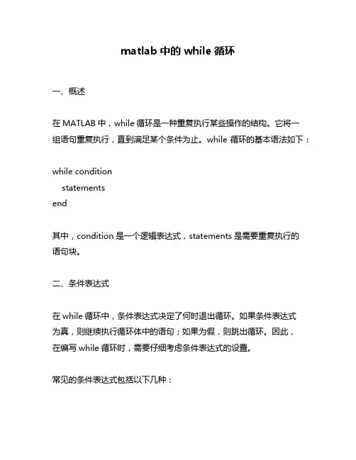 matlab中的while循环