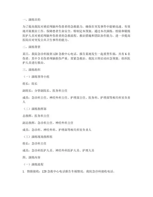 重症颅脑外伤应急预案演练