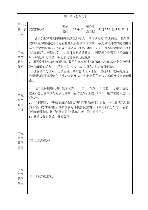 人教版小学四年级数学上册课堂教学设计公开课【一等奖教学设计】全册(名校精编)