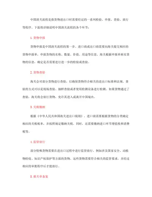 中国清关流程(一)