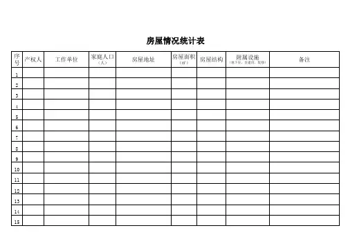 房屋情况统计表