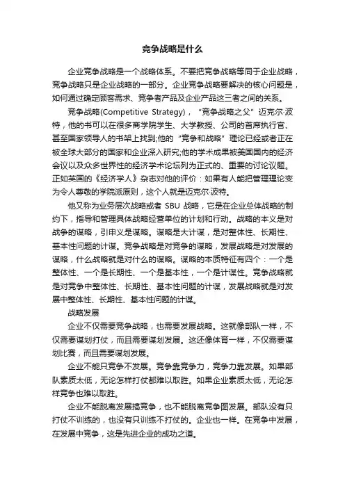 竞争战略是什么