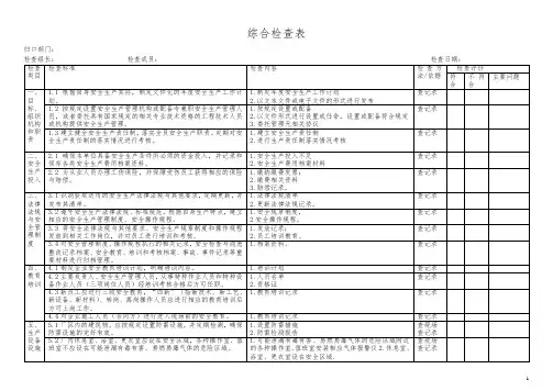 综合检查表——月度——模板