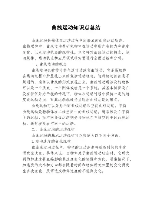 曲线运动知识点总结