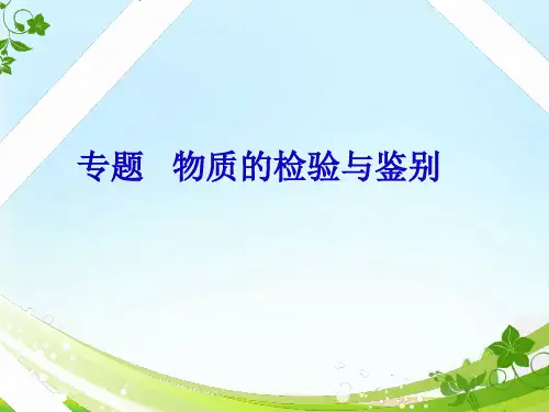 中考化学专题复习：物质的检验与鉴别  课件