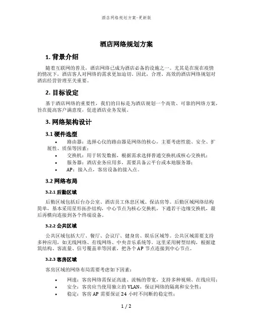 酒店网络规划方案-更新版